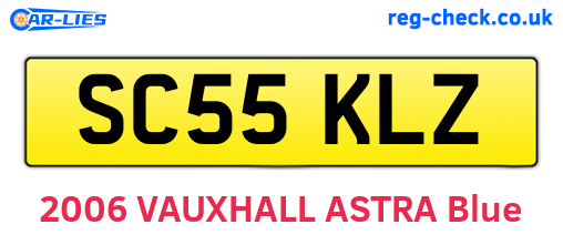 SC55KLZ are the vehicle registration plates.