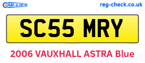 SC55MRY are the vehicle registration plates.