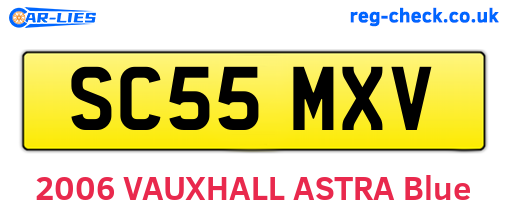 SC55MXV are the vehicle registration plates.