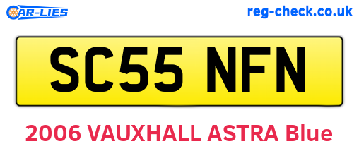 SC55NFN are the vehicle registration plates.