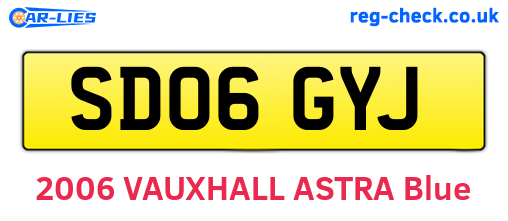 SD06GYJ are the vehicle registration plates.