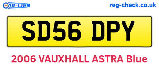 SD56DPY are the vehicle registration plates.