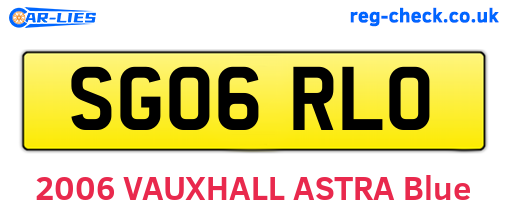 SG06RLO are the vehicle registration plates.
