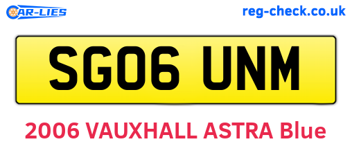 SG06UNM are the vehicle registration plates.
