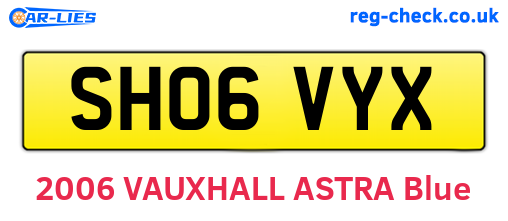 SH06VYX are the vehicle registration plates.