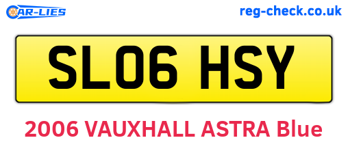SL06HSY are the vehicle registration plates.