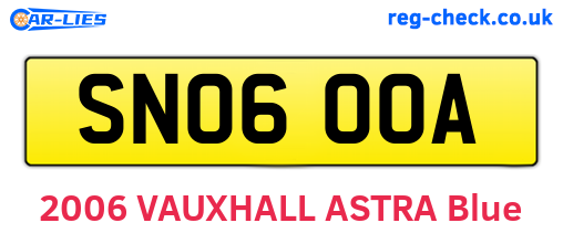 SN06OOA are the vehicle registration plates.