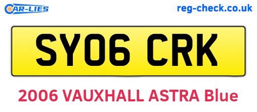 SY06CRK are the vehicle registration plates.