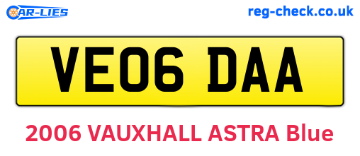VE06DAA are the vehicle registration plates.