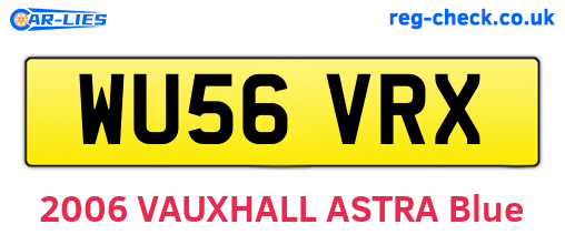 WU56VRX are the vehicle registration plates.