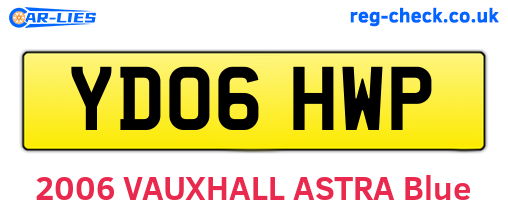 YD06HWP are the vehicle registration plates.