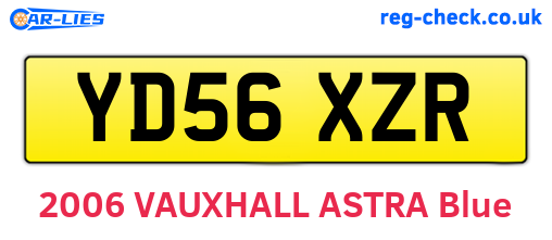 YD56XZR are the vehicle registration plates.