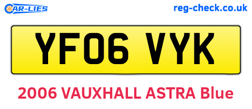 YF06VYK are the vehicle registration plates.