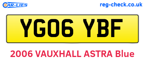 YG06YBF are the vehicle registration plates.