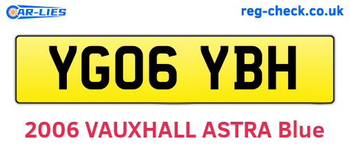 YG06YBH are the vehicle registration plates.