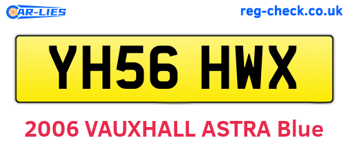 YH56HWX are the vehicle registration plates.