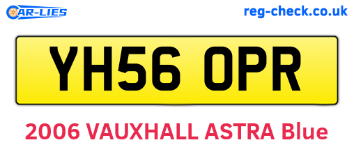 YH56OPR are the vehicle registration plates.