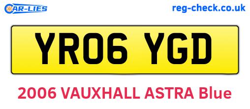 YR06YGD are the vehicle registration plates.