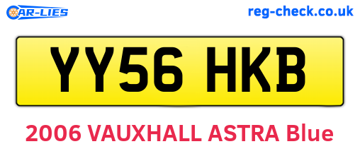 YY56HKB are the vehicle registration plates.