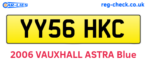 YY56HKC are the vehicle registration plates.
