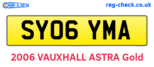 SY06YMA are the vehicle registration plates.