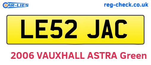 LE52JAC are the vehicle registration plates.