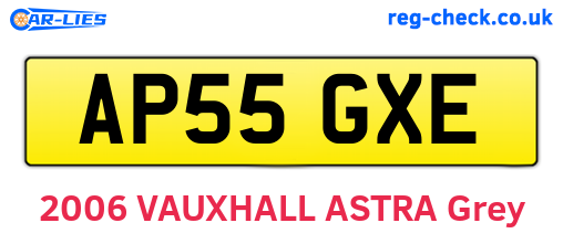 AP55GXE are the vehicle registration plates.