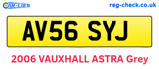 AV56SYJ are the vehicle registration plates.