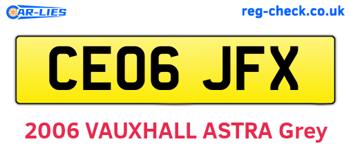 CE06JFX are the vehicle registration plates.
