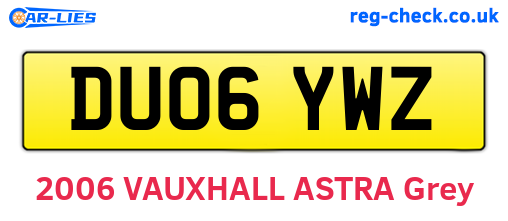 DU06YWZ are the vehicle registration plates.
