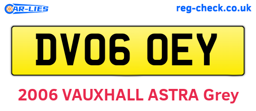 DV06OEY are the vehicle registration plates.