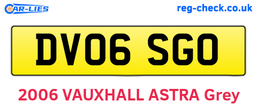 DV06SGO are the vehicle registration plates.