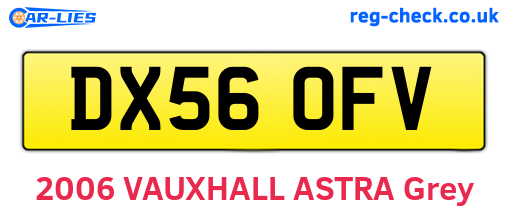 DX56OFV are the vehicle registration plates.