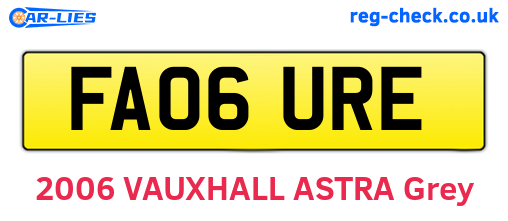FA06URE are the vehicle registration plates.