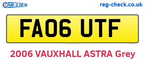 FA06UTF are the vehicle registration plates.
