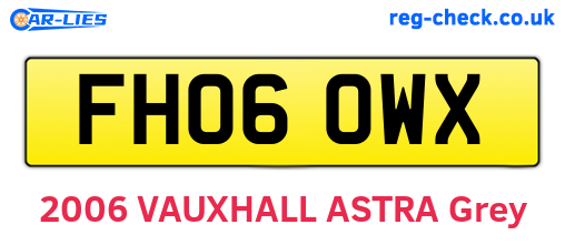 FH06OWX are the vehicle registration plates.