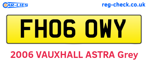 FH06OWY are the vehicle registration plates.