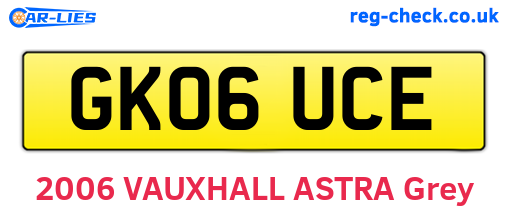 GK06UCE are the vehicle registration plates.