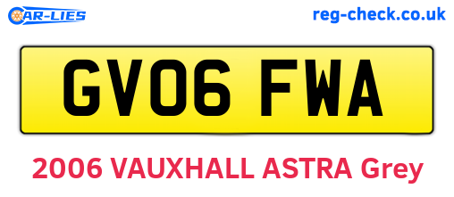GV06FWA are the vehicle registration plates.