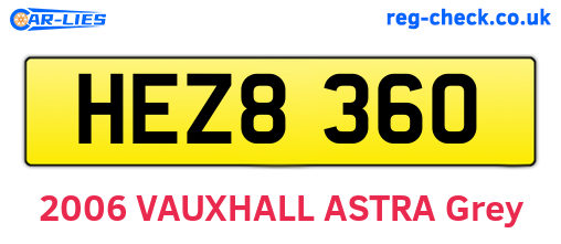 HEZ8360 are the vehicle registration plates.