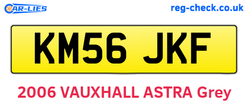 KM56JKF are the vehicle registration plates.