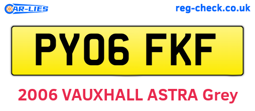 PY06FKF are the vehicle registration plates.