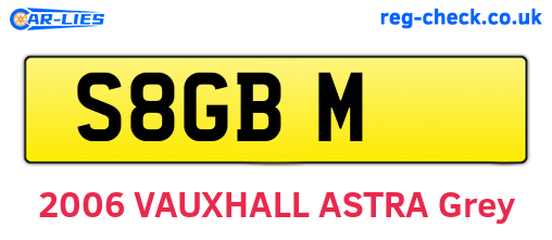 S8GBM are the vehicle registration plates.