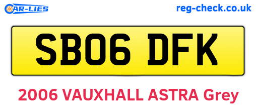 SB06DFK are the vehicle registration plates.