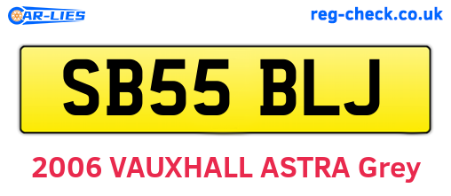 SB55BLJ are the vehicle registration plates.