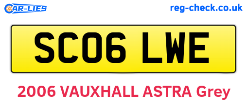 SC06LWE are the vehicle registration plates.