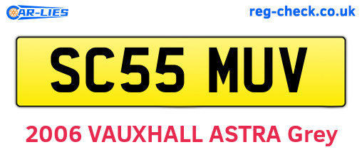 SC55MUV are the vehicle registration plates.