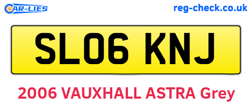 SL06KNJ are the vehicle registration plates.
