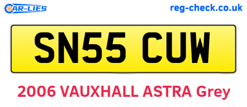 SN55CUW are the vehicle registration plates.