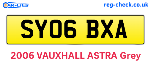 SY06BXA are the vehicle registration plates.